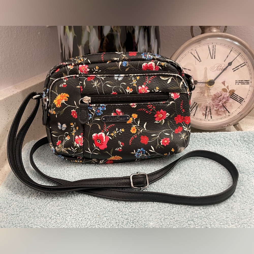 MultiSac Floral Crossbody Bag in Black